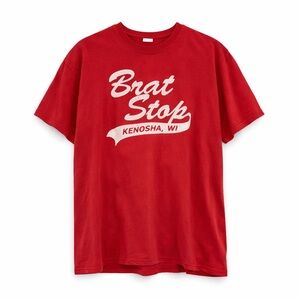 Vintage XXL Brat Stop Wisconsin Red Brigades 0751 Tee mens Kenosha beer brats